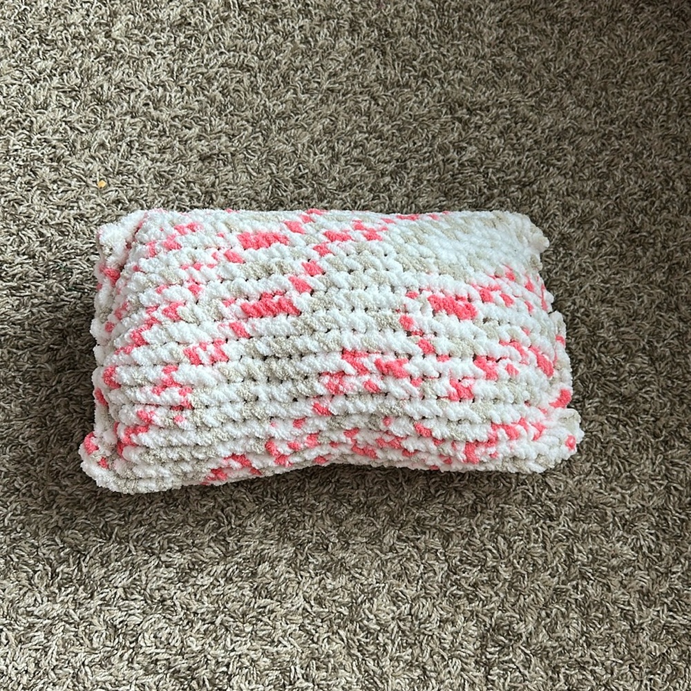 Handmade knitted mini pillow